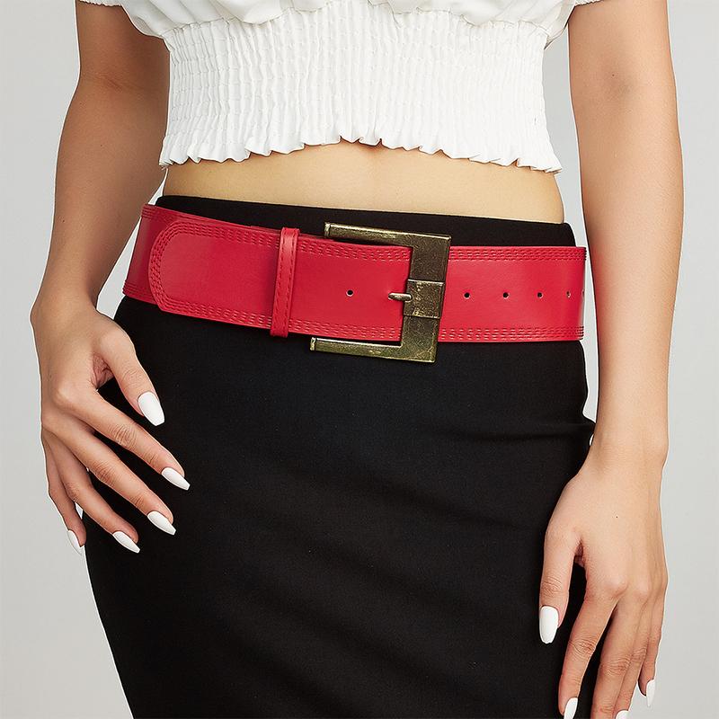 Retro Maillard Style Wide Belt For Women To Slim Down The Waist And Match The Temperament Of The Skirt