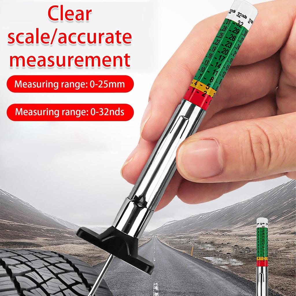 Tire Groove Depth Gauge - Clear Scale Display Tool, Tire Depth Checker for Beginners