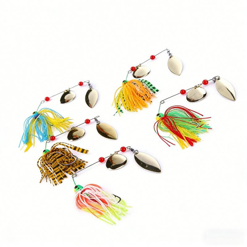 Lure Bait Willow Leaf Type Alloy Mustache Lure17gRotating Fish-Shaped Sequin Anti-Hook Bottom Freshwater and Saltwater Universal