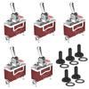 5pcs Waterproof Toggle Switch 12V Marine ON Off ON SPDT 12 Volt DC 30A Heavy Duty 3 Way Toggle Switch with Boot Cap Cover