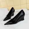 Slope Heel High-heeled Shoes with Shallow Mouth and Pointed Toe for Slimming, Banquet Women's Shoes, Single Shoes, Women's Slope Heel Shoes
