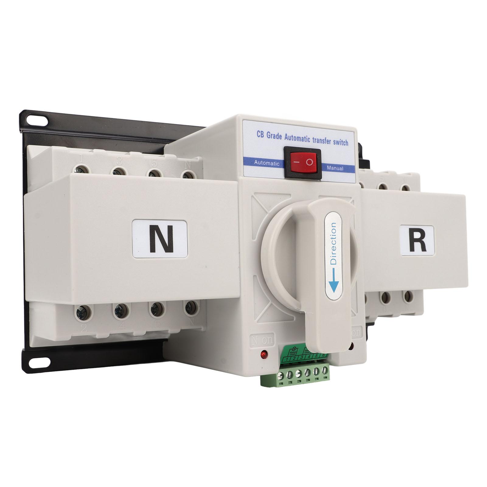 

4P Dual Power Automatic Transfer Switch 63A Circuit Breaker Changeover Switch Fire Fighting Type 400V