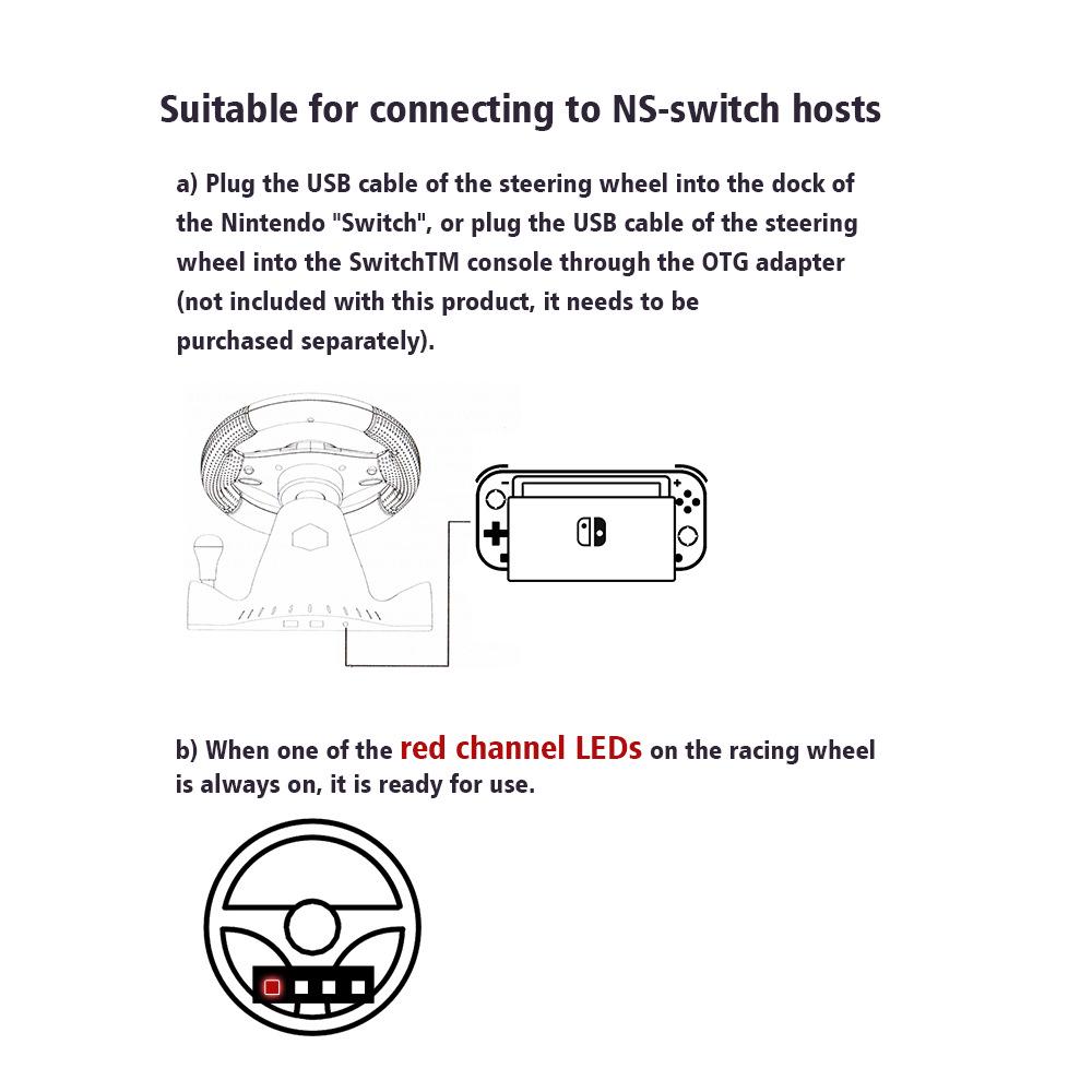 Multi-Platform Racing Wheel for Switch/Xbox/PS/PC Games