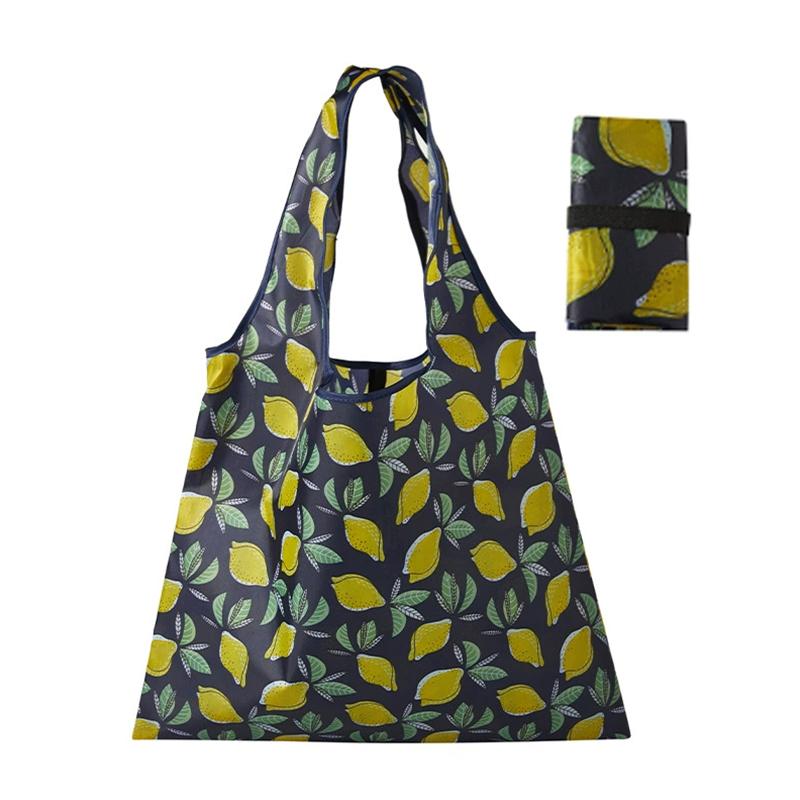 

1Pc Large Capacity Recyclable Shopping Bags Washable Groceries Foldable Grocery Tote Pouch Polyester Eco-friendly