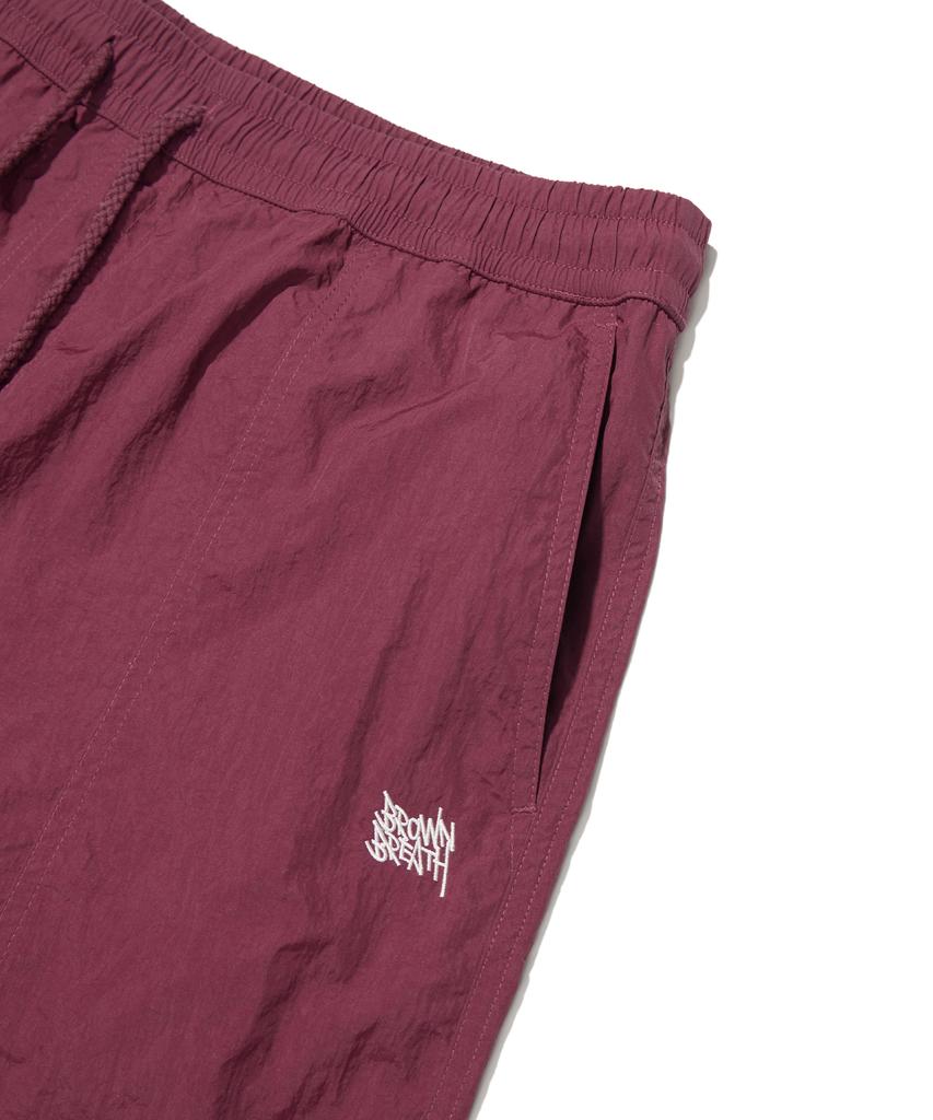 BROWNBREATH Tag Nylon Shorts - Burgundy