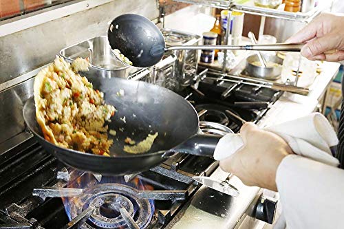 EBM Iron Blue Temper Pressed Chinese Saucepan, 30cm