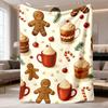 2026 Latest Flannel Blanket | Cozy Gingerbread Theme, UltraSoft & Warm, Perfect for Winter and Holidays, Ideal for Spring Festival, Family Gatherings,