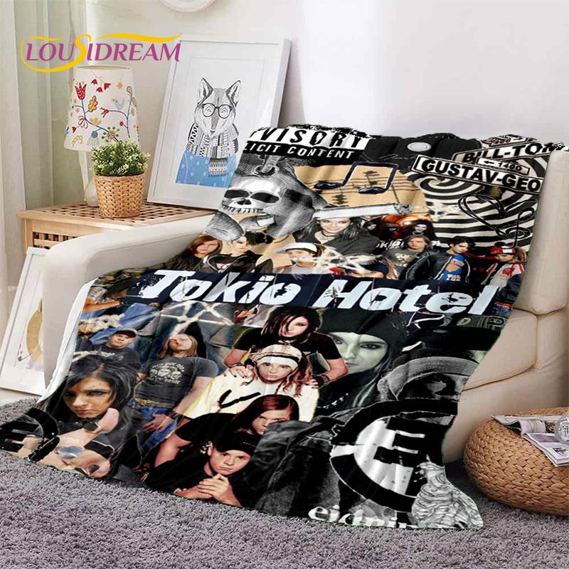 3D Rock Band Tokio Hotel Bill Kaulitz Soft Flannel Blankets,Throw Blanket Comfortable Blanket for Picnic Beds Sofa Home Bedroom