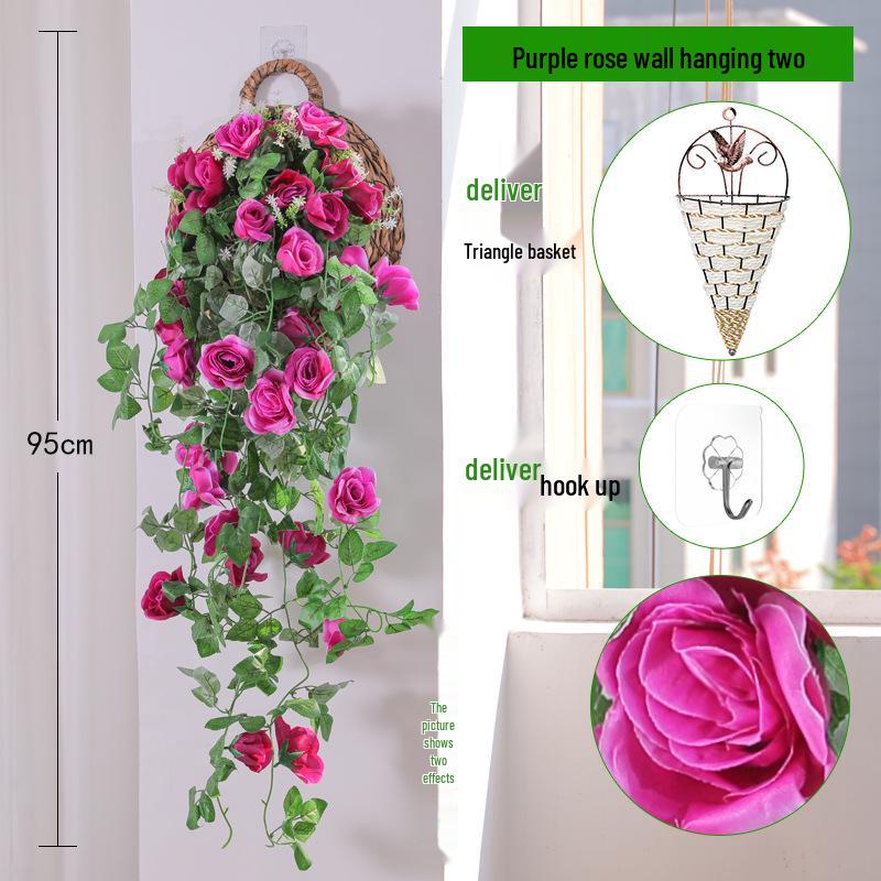 Wisteria Vine Artificial Silk Flower Wall Hanging for Indoor Decoration
