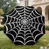 1pc Automatic Open/Close Folding Umbrella with Spider Web Print - Compact Travel Umbrella, Durable Iron Frame & 8-Rib Canopy,