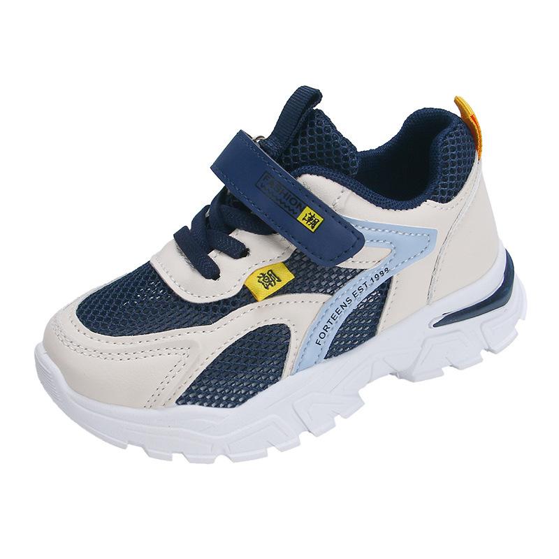 Kids Velcro Strap Breathable Mesh Non Slip Casual Outdoor Sports Sneakers 26 синий