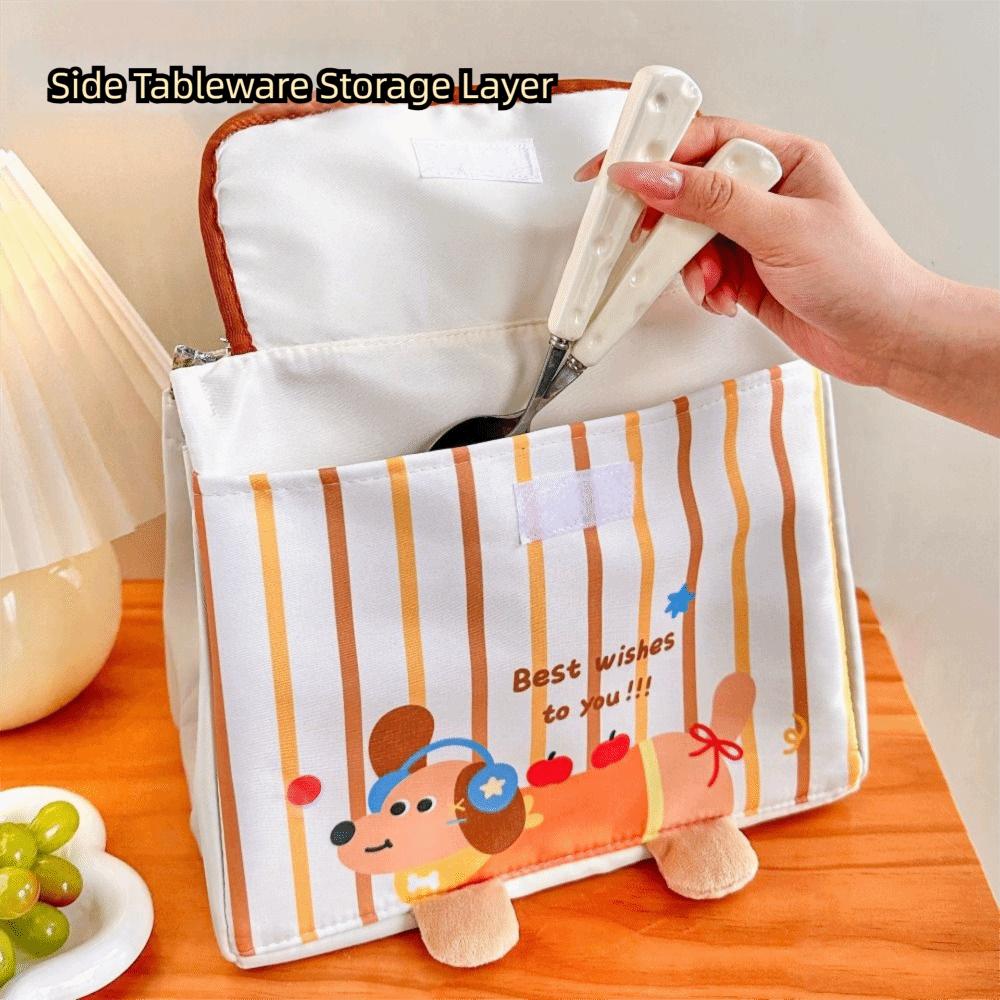 Cute House Lunch Box Bag Portable Food Thermal Handbag Practical Cartoon Lunch Bag  Home/Office