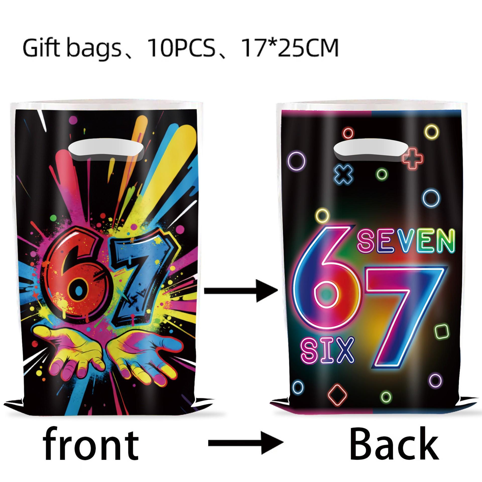 

Theme Sixseven Party Decoration Popcorn Box Notebook Horn Box French Fry Box Set