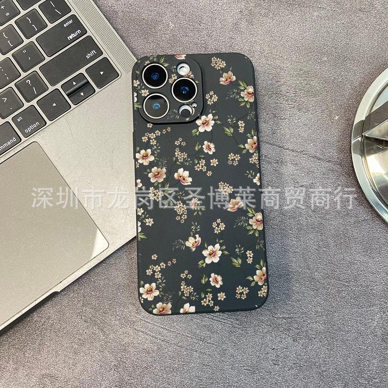Full Screen Flower Suitable for iPhone15 Mobile Phone Case 14PROMAX All-inclusive 13 Anti-drop 16/15 Protective Case 17