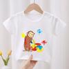 Neugieriger George Niedlicher Affen-Print Kinder-T-Shirt Kinderkleidung Sommer Baby Mädchen Kleidung Jungen Kurzarm-T-Shirts