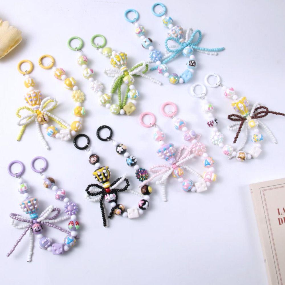 

Красочный ремешок для телефона, украшенный бисером, подвеска для телефона, милый ремешок для мобильного телефона