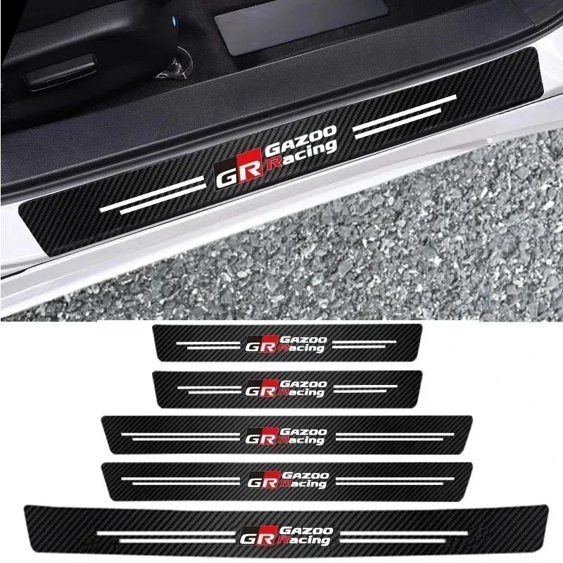 Car Rear Trunk Bumper Plate Door Sill Protector Stickers For Toyota GR Sport Racing Corolla Aqua Avensis Prius RAV4 Yaris Camry
