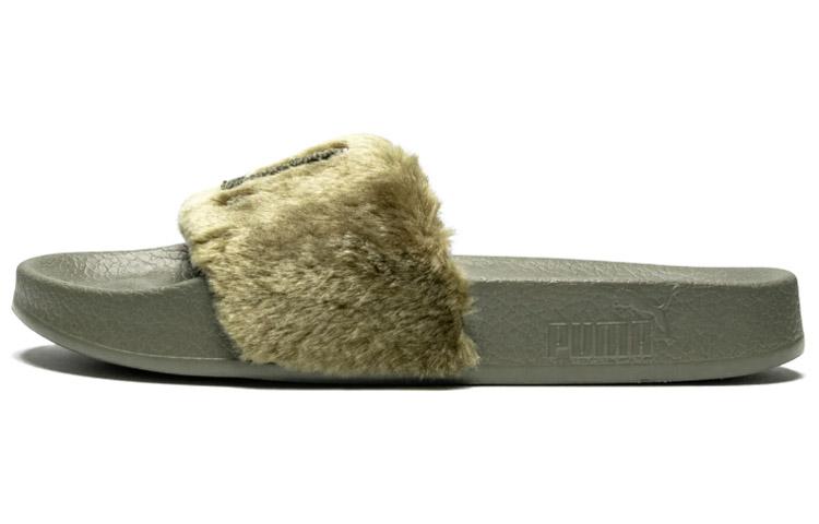 PUMA Fenty X Fur Slide Burnt Olive Women s 367089-01 38