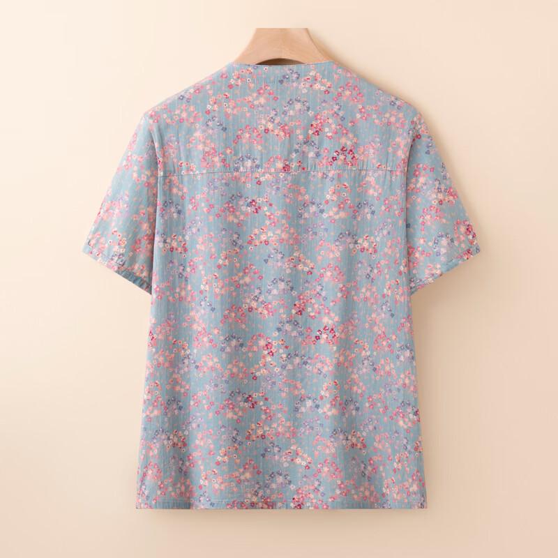 Yalu Women's Cotton Summer Top for Middle-Aged & Elderly
