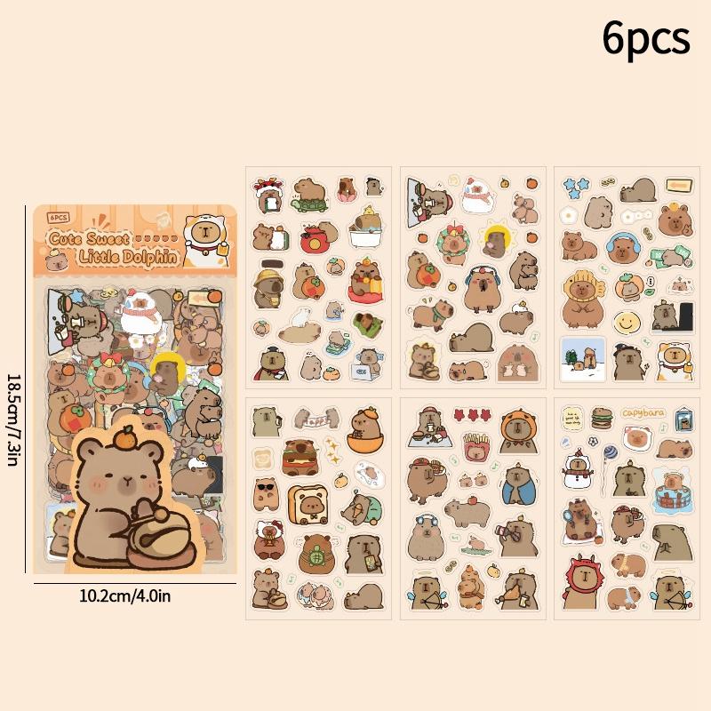 Kawaii Cat Stickers Cartoon Animal Stickers Student DIY Scrapbook Decals Handbook Cute Korean Nail Sticker Aesthetic Stationery