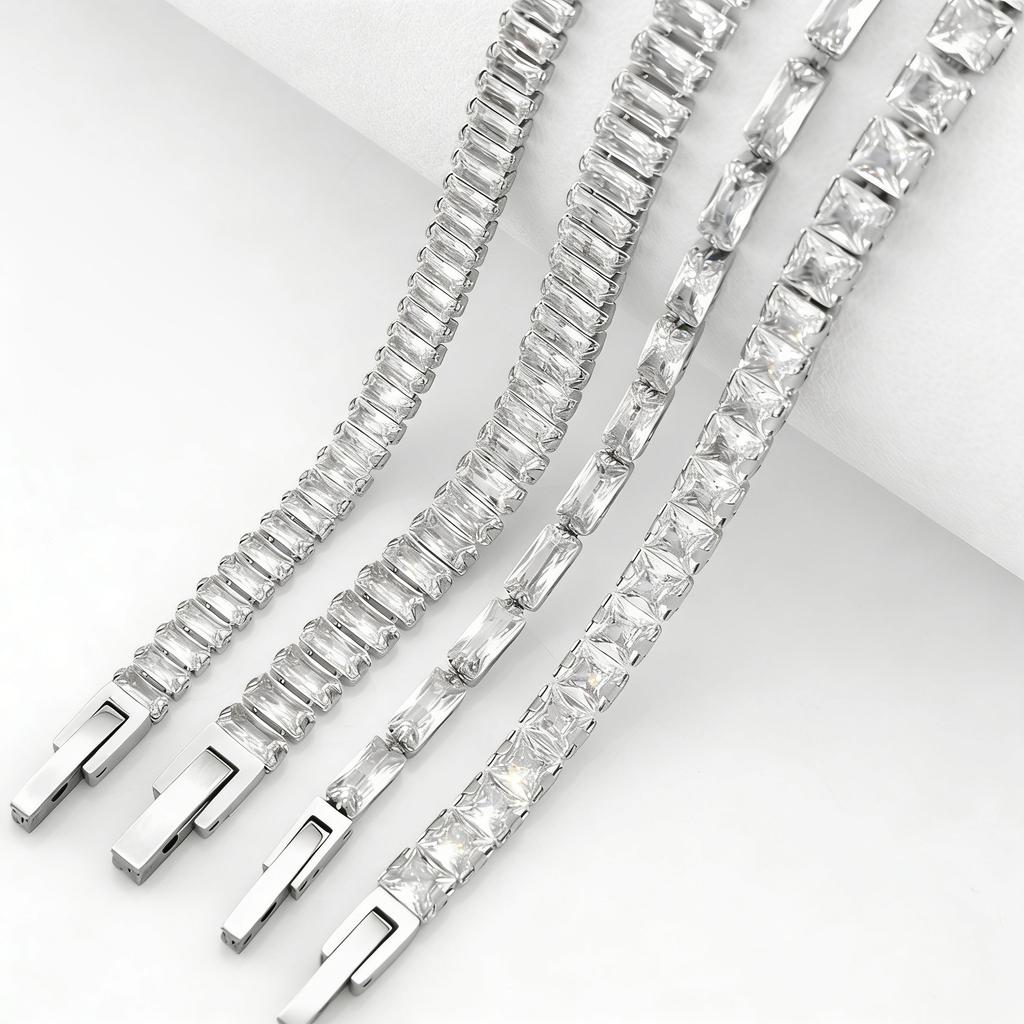 Zircon Tennis Bracelet Women's Square Light Luxury Exquisite Bracelet Gift Jewelry