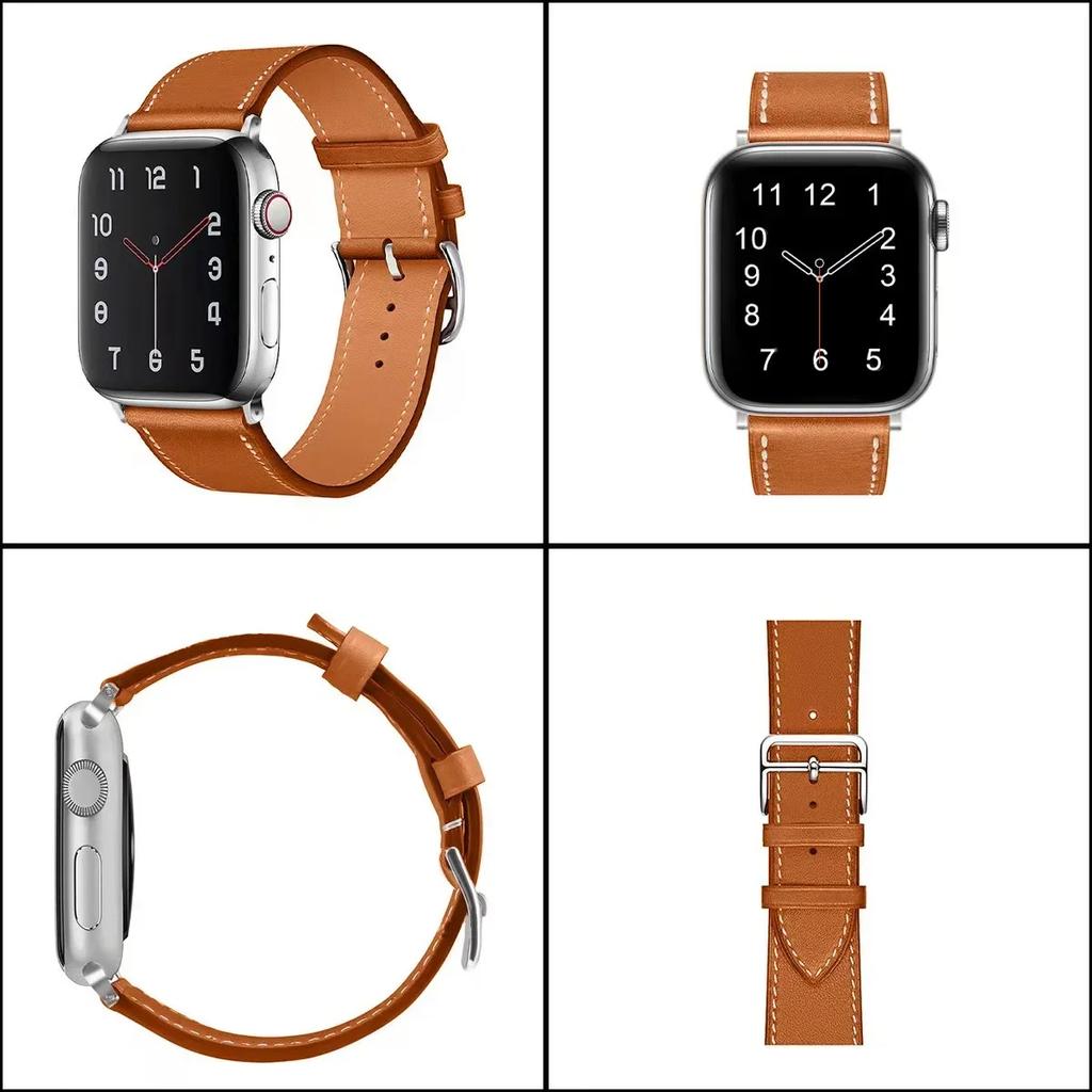 Genuine Leather Bracelet Strap For Apple Watch Band 45mm 49mm 41mm 44mm 42mm 46mm Leather Wristband iWatch Ultra 11 10 9 8 7 6 5