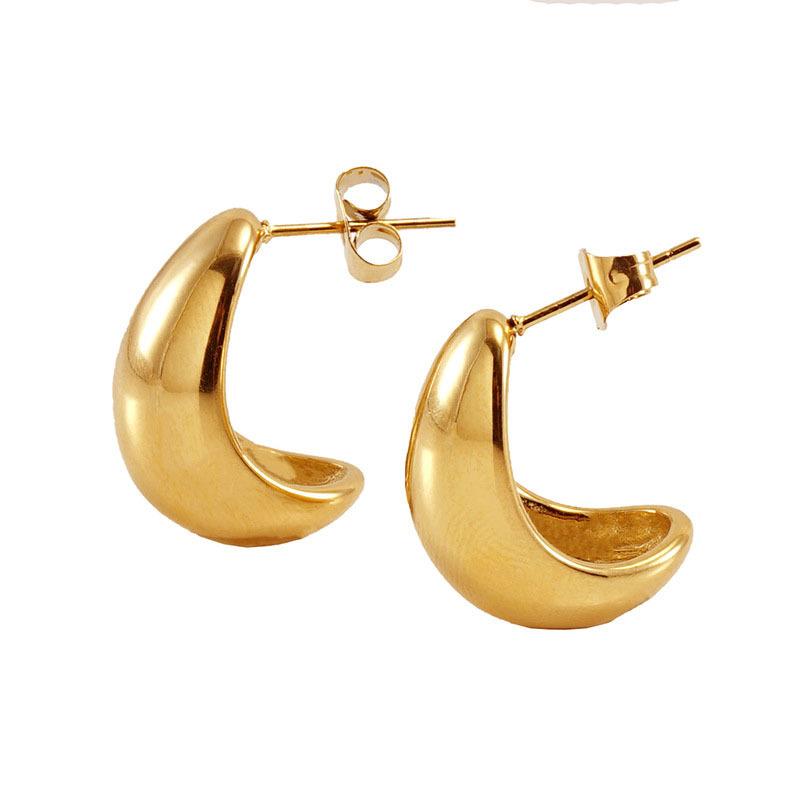 2026 Stud Earrings Niche High Sense 18K Real Gold Temperament Fashion Earrings