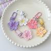 1PC Colorful Romantic Accessory Delicate Flower Sweet Keychain Giftable Backpack Stylish Cherry Blossom Cute 5.5x3cm