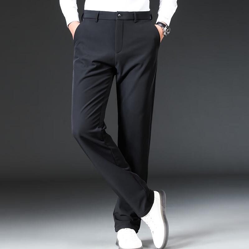 Fengxun Men's Plush Lined Straight Leg Winter Pants