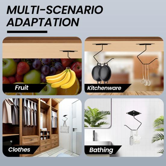 Banana Hook Strong Load-bearing Easy to Install Multi-purpose Under-Cabinet Banana Hanger Utensil Storage Hook