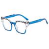 New blue light blocking glasses for women, color block plain glasses, trendy color blocking, can be paired with nearsighted glasses frames