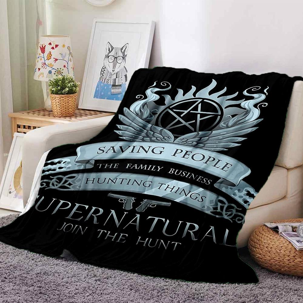 1pc SUPERNATURAL JOIN THE HUNT Soft Flannel All-Season Throw for Home, Office, Outdoor UseDurable Comfort  100419 80cmx120cm(31inx47in)