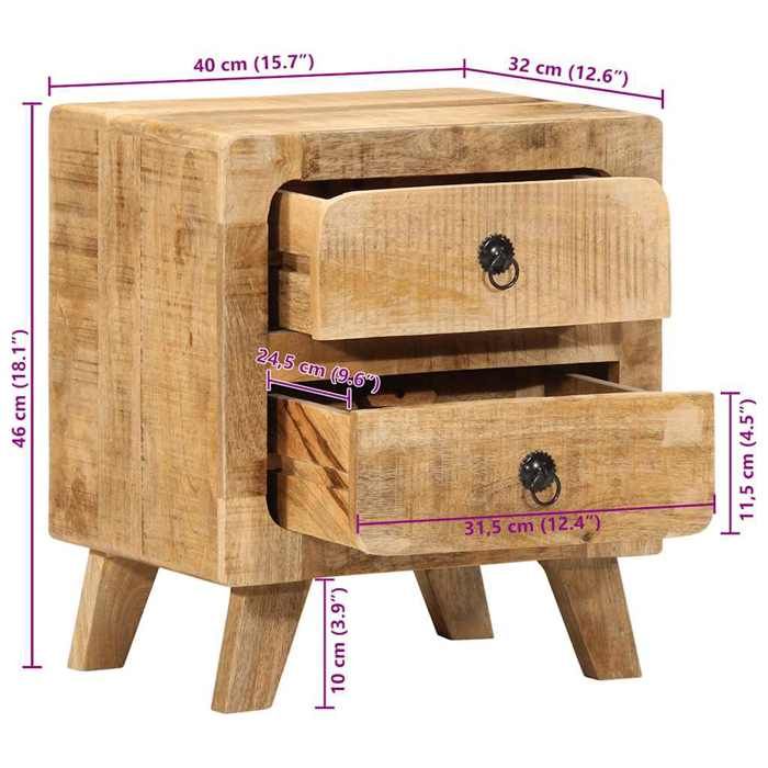 VidaXL Table de chevet 40x32x46 cm bois de manguier massif brut 4104511