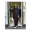 Women's Hooded Zippered Sleeves Elastic Wide Leg Pants Suit