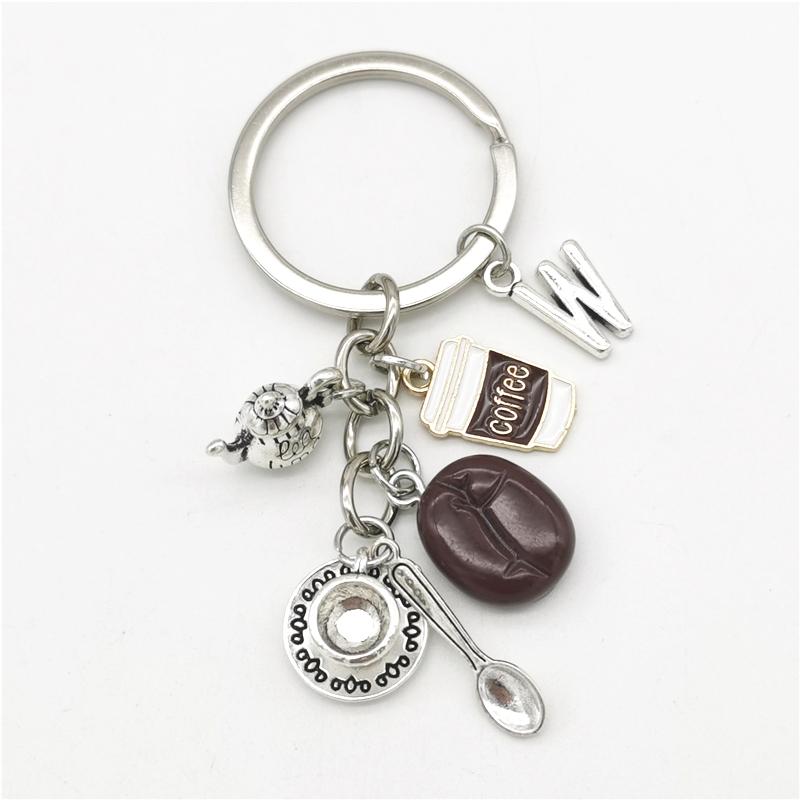

Брелок с 26 буквами, кулон в виде кофейного зерна, брелок с кофе, повседневный брелок, креативные сувениры, подарки W