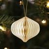 6pcs Christmas Party Decorations Christmas Tree Hanging Ornament Mini Paper Honeycomb Lantern with Glitter Edge New Year Eve New