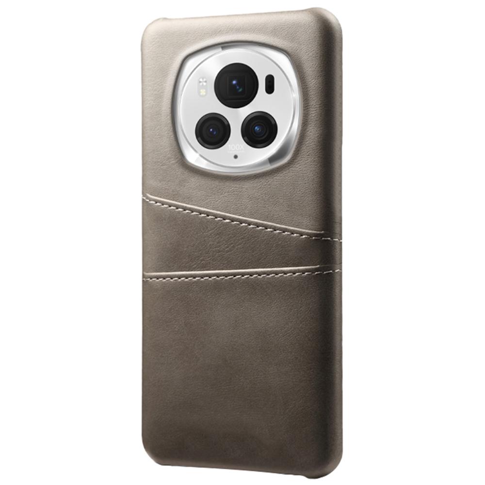 

For Honor Magic6 Pro 5G Case Shockproof Leather Coated PC Phone Shell Brown