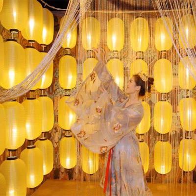 Antique Chinese Lantern Wall Decor: Hanfu Tang Dynasty Style with Floral Design