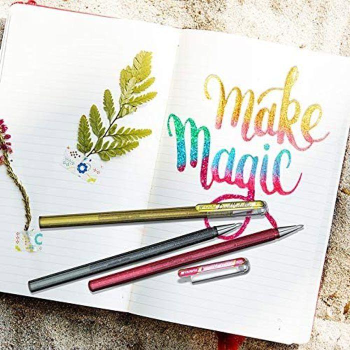 Estuche de boligrafo - pentel - hybrid dual metallic - 4 unités - non rechargeable - couleurs assorties