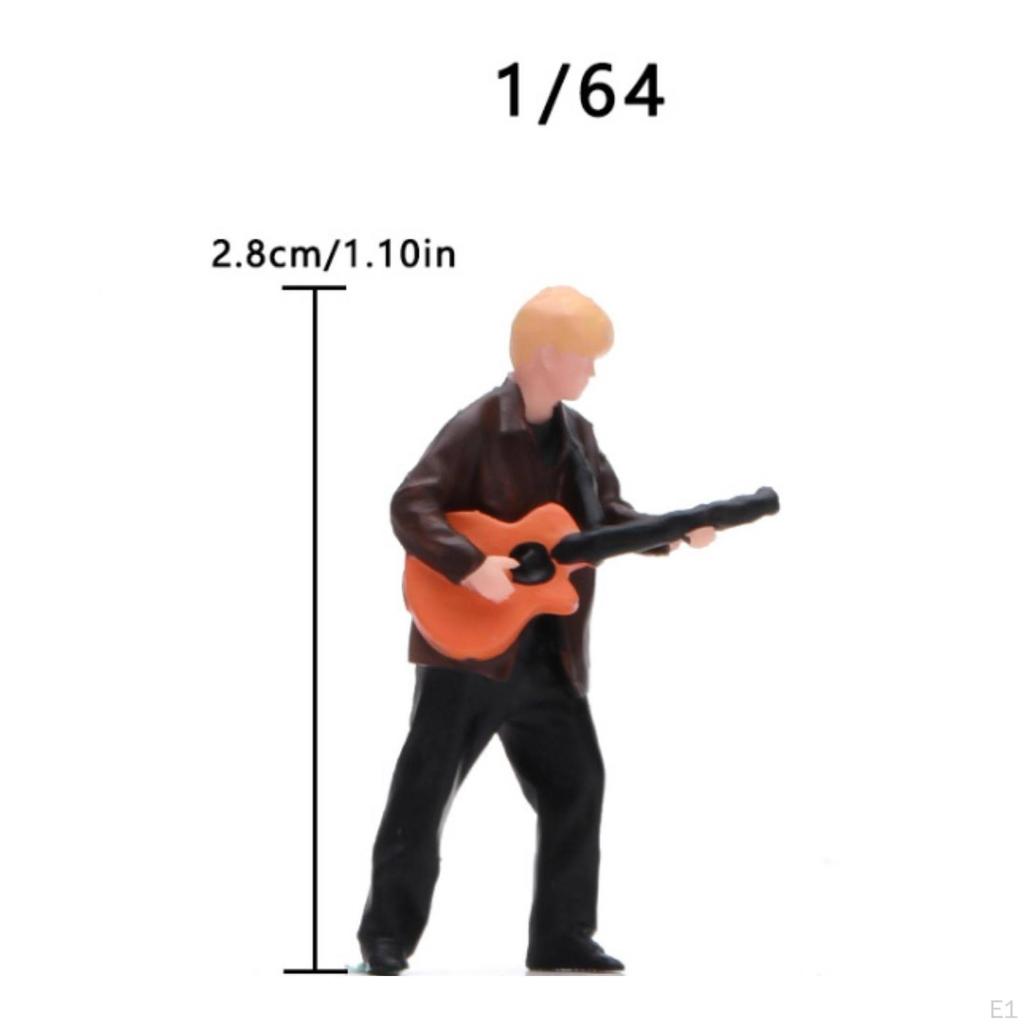 Acoustic Guitarist Figurine Display Use HandPainted Resin Male Miniature