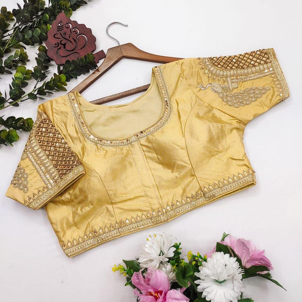 Schwere Braut-Hochzeitsbluse| Bluse zum Tragen mit einem Sari (Größe 46RU, Blusengröße kann auf 52RU vergrößert werden)