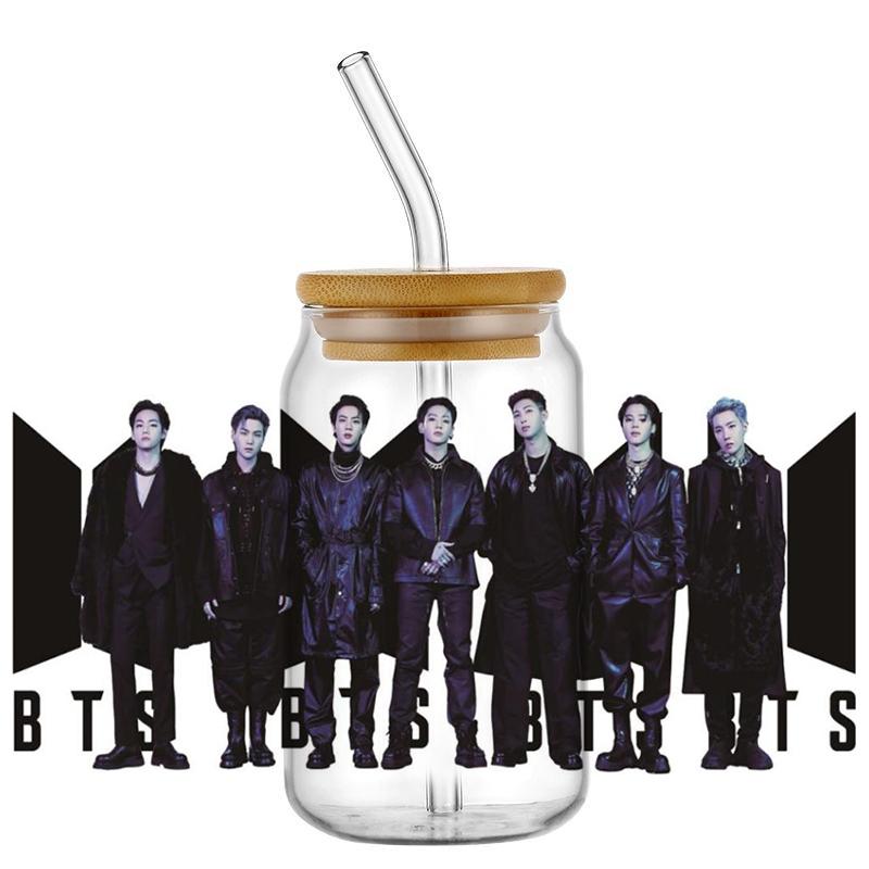 Popular Korean Oppa Groups Easy Peel Waterproof Party Diy Decals 3D Transfers Uvdtf Tumbler Stickers 16Oz Uv Dtf Cup Wraps