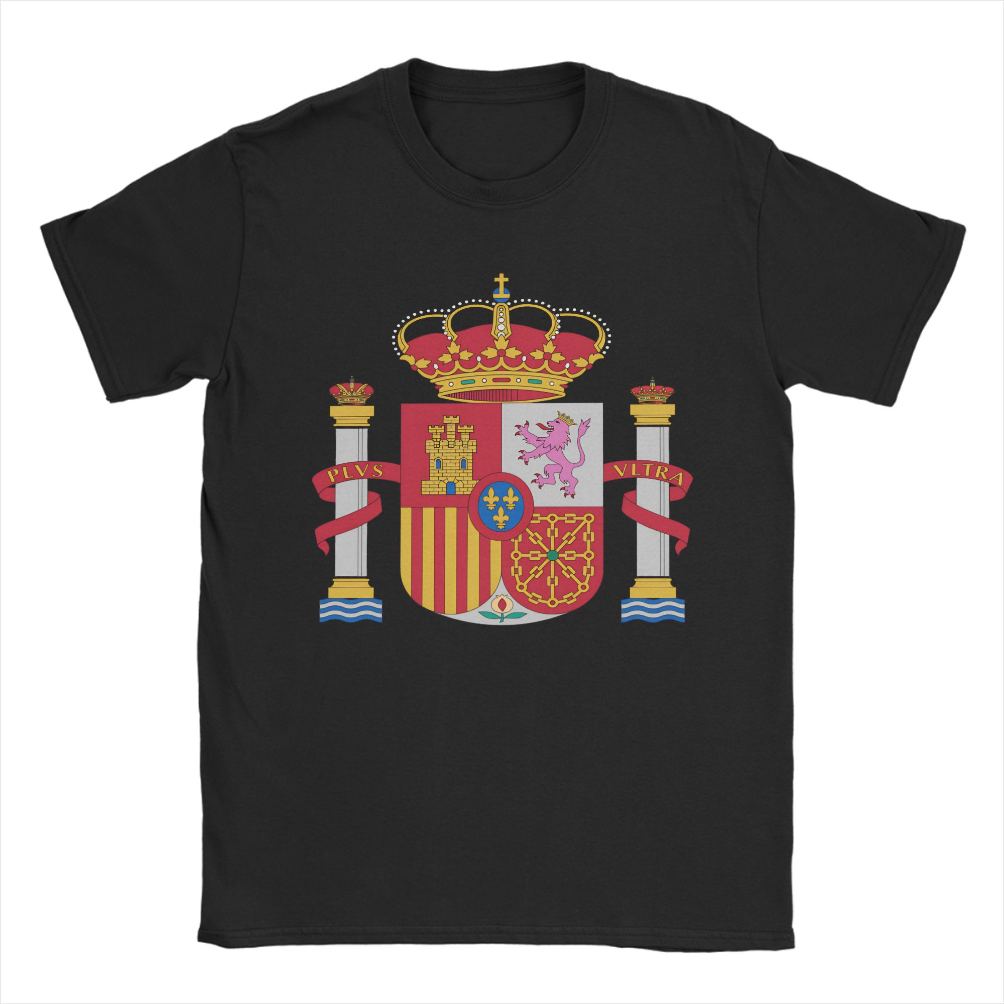 

The Coat Of Arms Of Spain T Shirt Summer 100% Cotton T Shirts For Men s Popular Print Tshirt Short Sleeve Classic Clothes 5XL різнокольоровий
