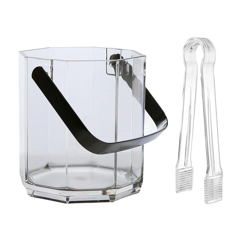 Small Ice Bucket, Champagne Bucket with Handle, Clear Wine Chiller for Home Bar Party Cafe