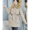 Autumn and Winter Women's Solid Color Detachable Korean Version Waist Hooded Pie To Overcome Thickening Warm Women's Jacket 5 Colors