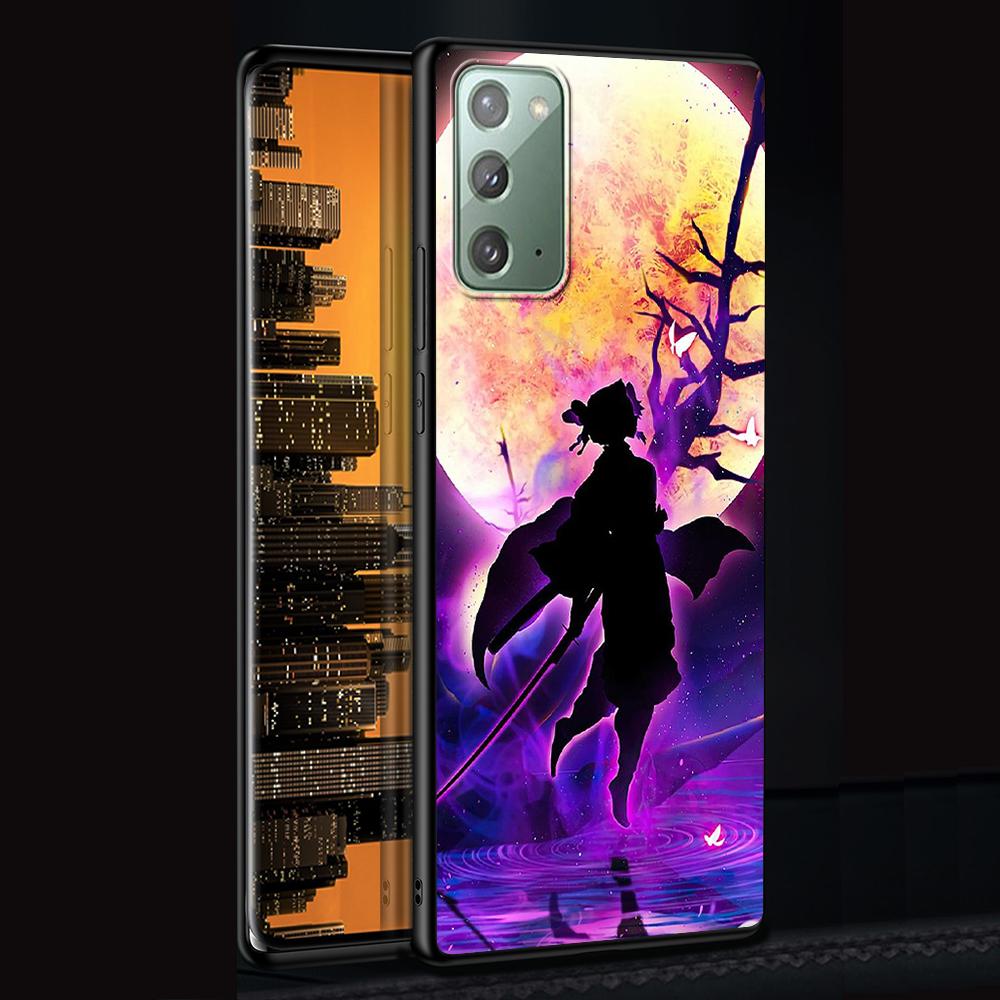 Demon Slayer Case for Samsung Galaxy Note 20 Ultra 10 Lite 9 8 A53 A52 A12 S22 S21 FE S20 Plus Silicone Black Anime Phone Cover