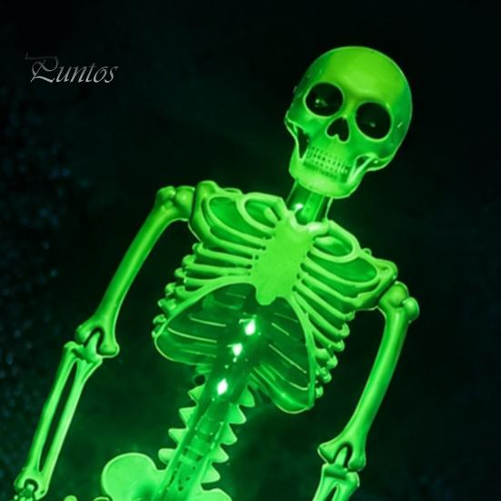 Automatic Dusk to Dawn Lamps Solar Skeleton Garden Stake Light, Halloween 3D Glowing Skull Yard Haunted House Landscape Lighting Decor with