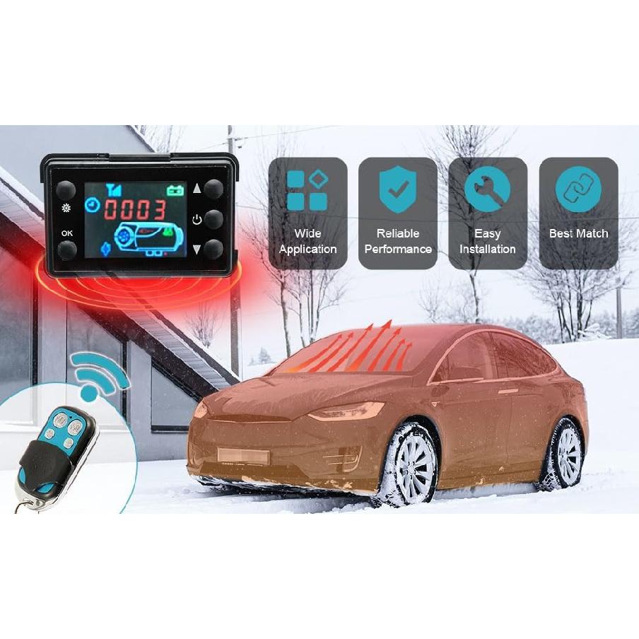 Universeller Diesel-Lufterhitzer-Controller LCD-Monitor Thermostatschalter mit Fernbedienung für 12V/24V 2kW/5kW/8kW Diesel-Standheizung