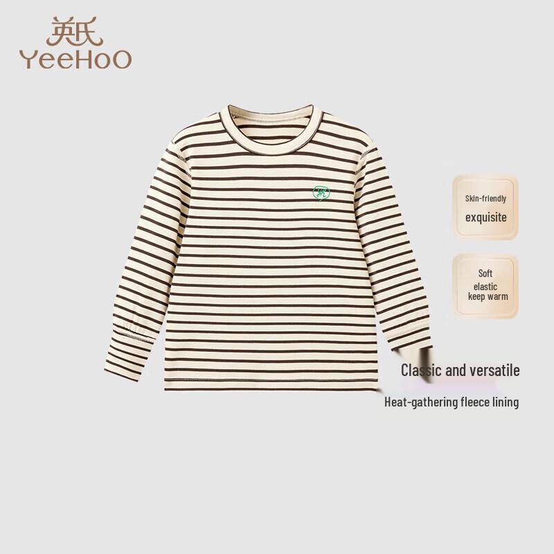 

YEEHOO Kids Striped Half-High Collar Long-Sleeve Knit Tee 90