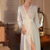 Nouveau pyjama femme robe de chambre fine femme mariée demoiselle d'honneur mariage long sexy dos robe de mariage peignoir